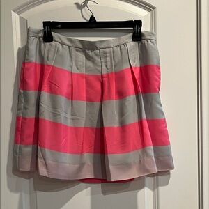 J. Crew Pink and Gray Striped Skirt